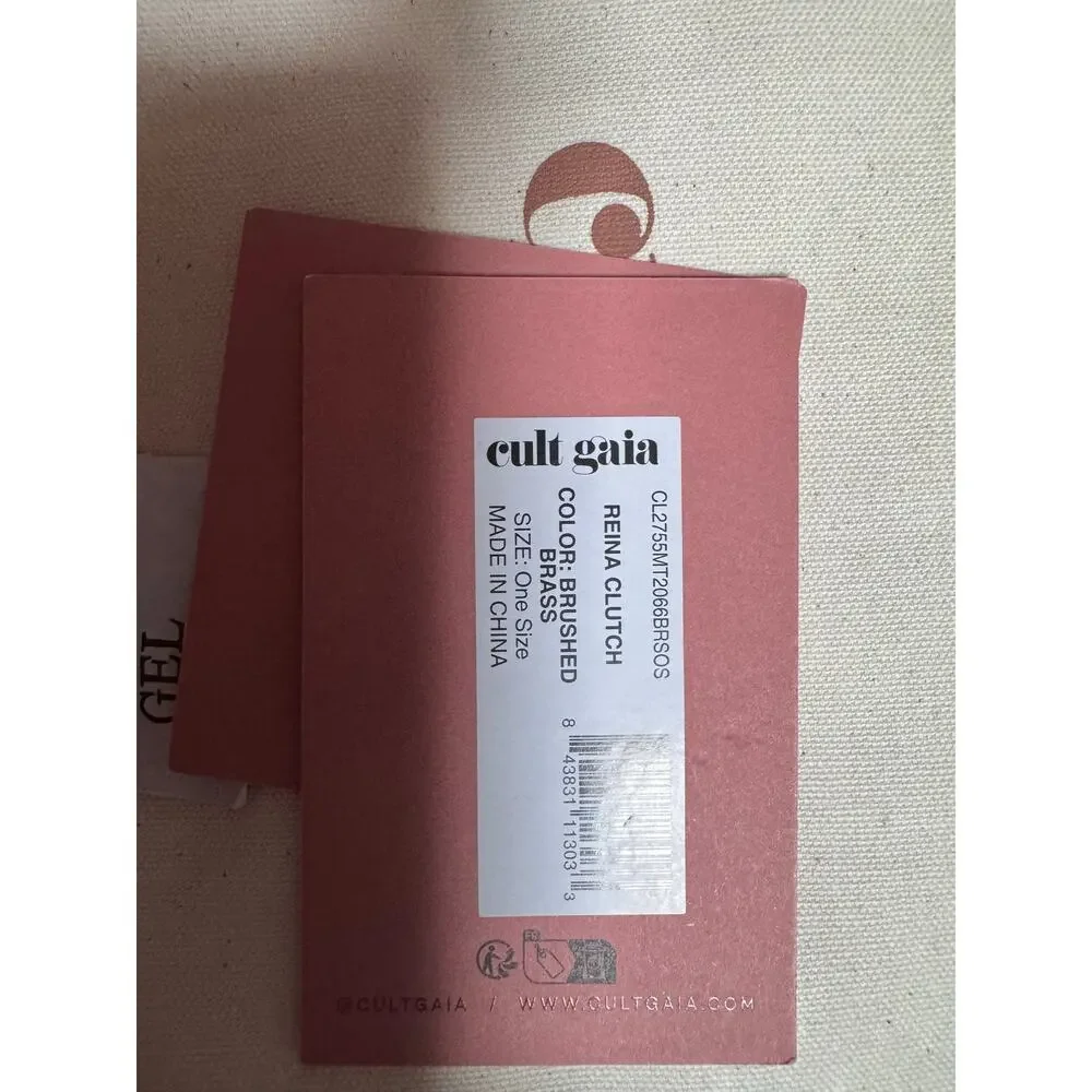 Stunning Cult Gaia Reina Clutch Handbag - NWT Brushed Brass - Picture 11 of 15